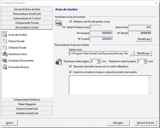 Configurare_program_documente_fiscale_avize de insotire